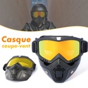 Casque Moto avec Lunettes Amovibles Coloré Anti-Bouée 